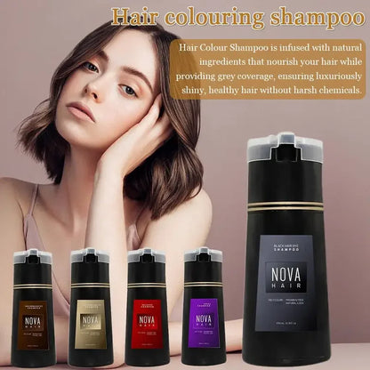 Original Hair Dye Shampoo Nova Hair Instant Dye Shampoo Men Women Quick Easy Safe Hair Color Gray Hair Coverage Nourish Scalp